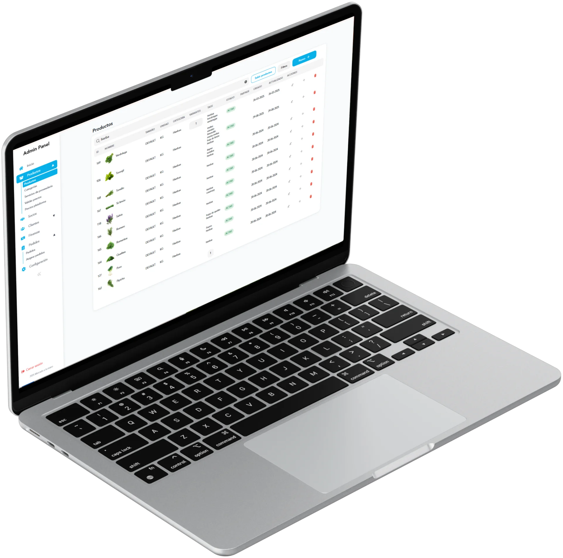 Mercado a la Mano - Sistema Admin Central