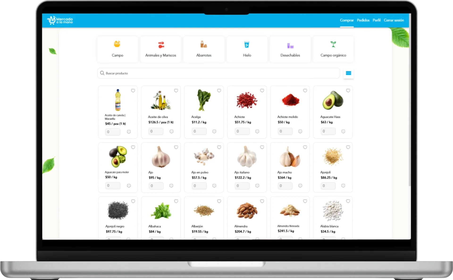 Mercado a la Mano - Sistema de Clientes