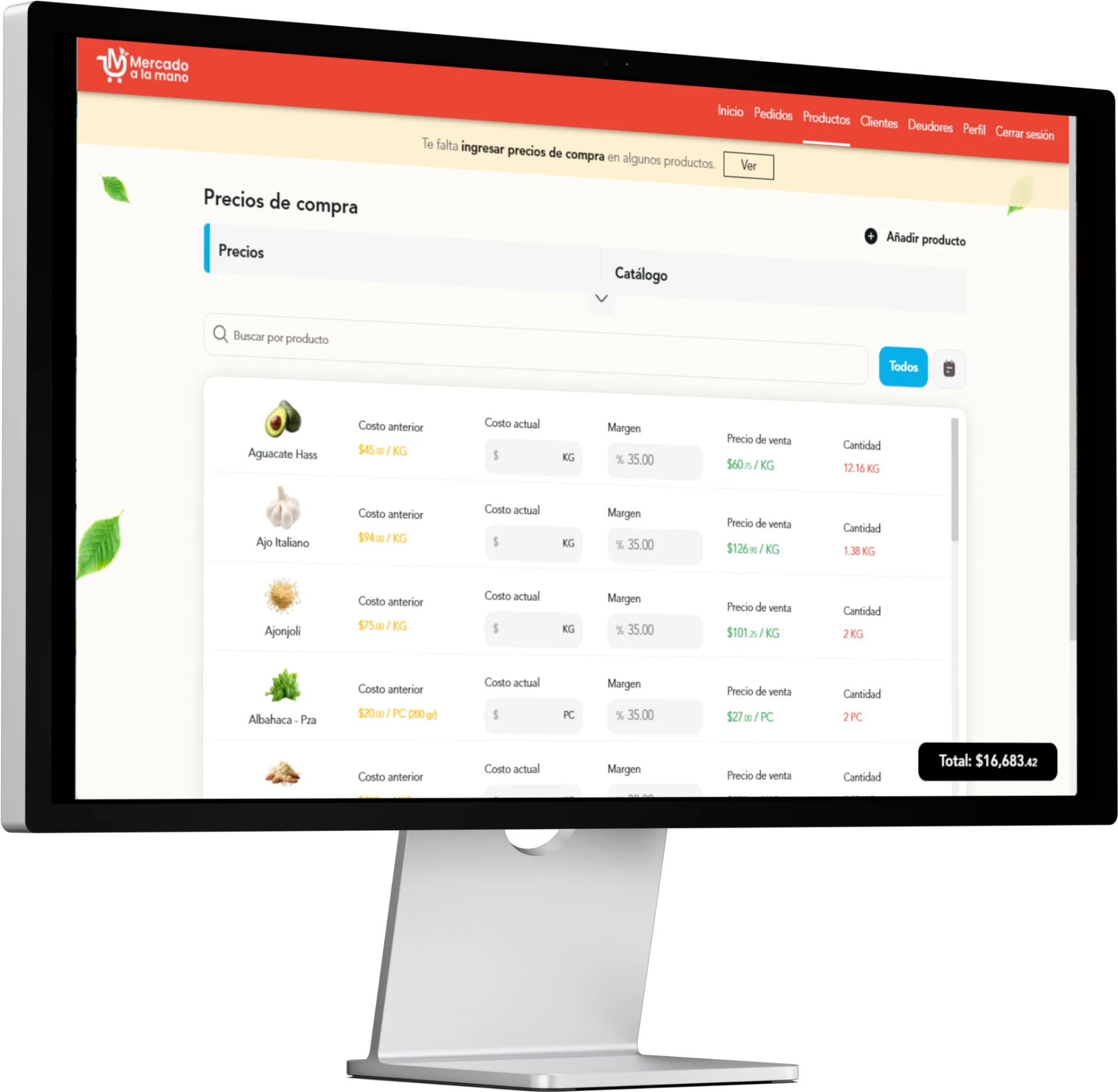 Mercado a la Mano - Sistema de Proveedores