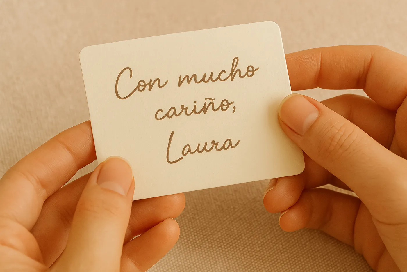 Nota manuscrita incluida en cada Regalazo