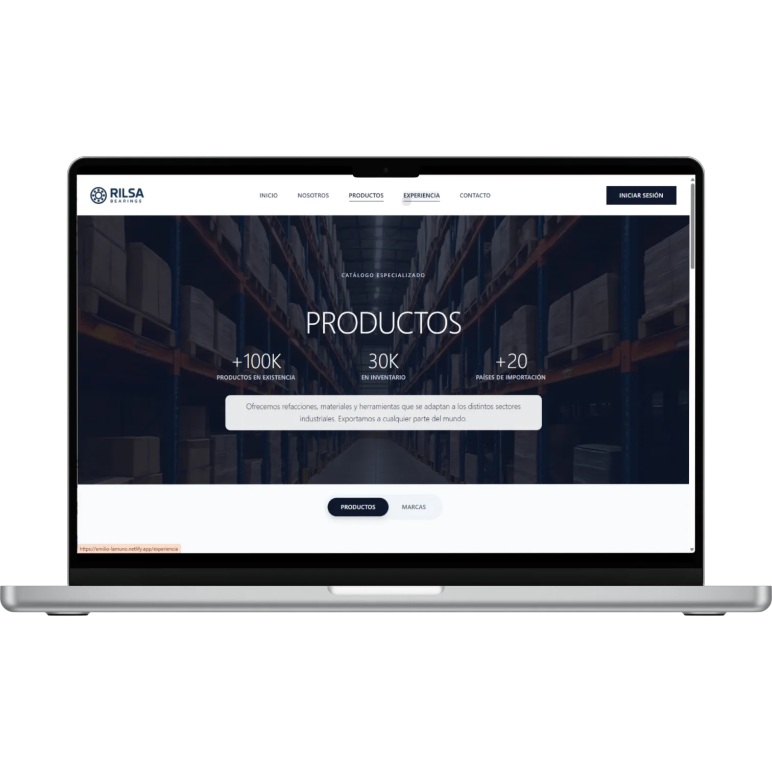 Portal de RILSA con acceso