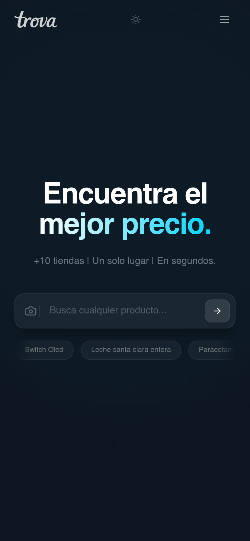 trova.mx en móvil